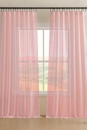 Sheer Curtains 108 Inches Long, Beige Curtains for Living Room 2 Panels Set, Window Curtains Privacy Assured with Light Filtering(W52 x L108 Inch,Tapioca)